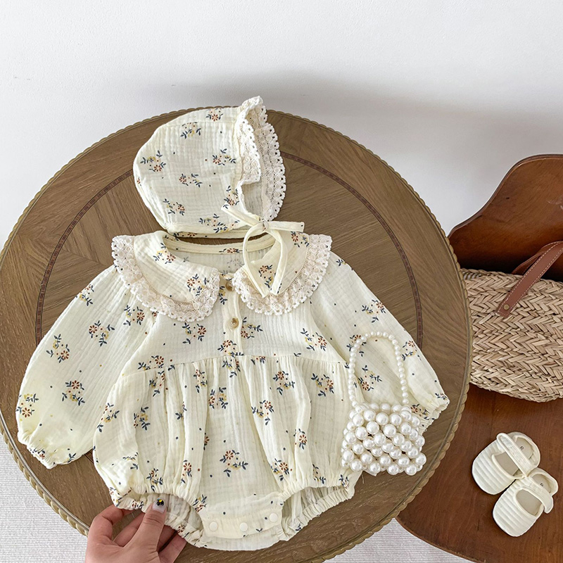 Newborn Baby Girl Romper Floral - 2025 Spring Newborn Infant Baby Girls