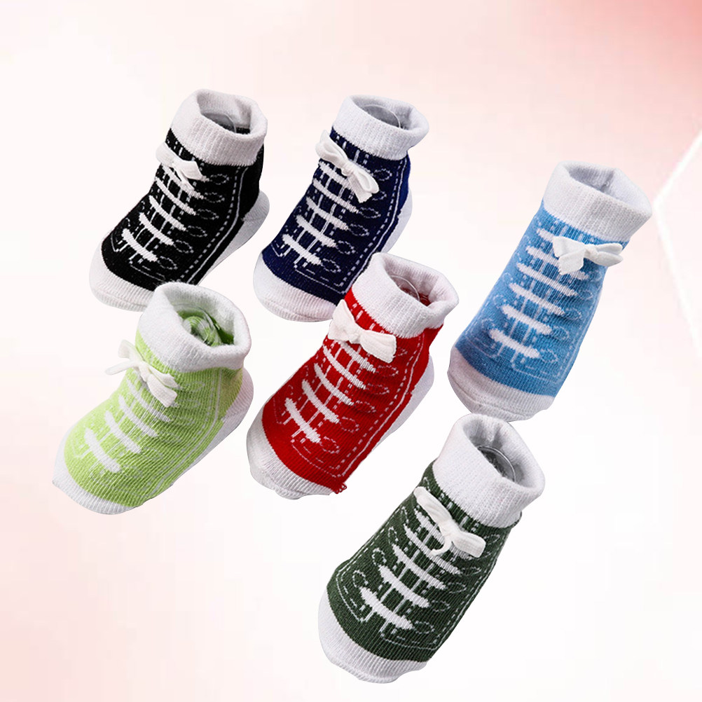 Unisex Baby Socks Non Slip - 6Pairs Cotton Baby Socks Creative Non