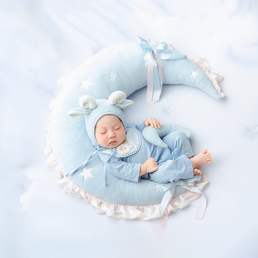 Infant Photography Props Outfit - Blue Sheep Newborn Photography Props Set