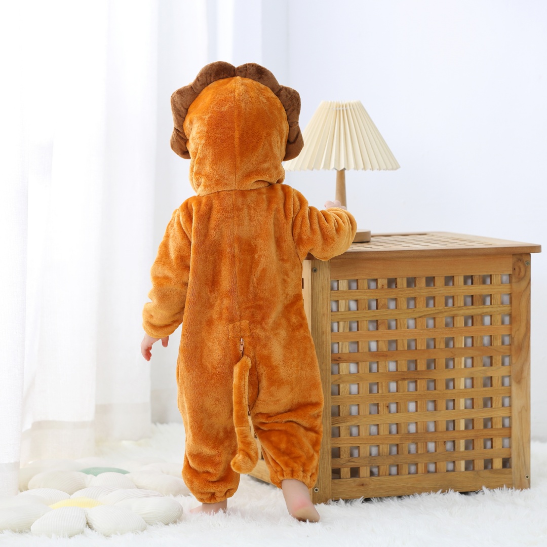 Newborn Baby Cute Lion Animal  - Cotton Baby Onesies Zipper 评论和价格