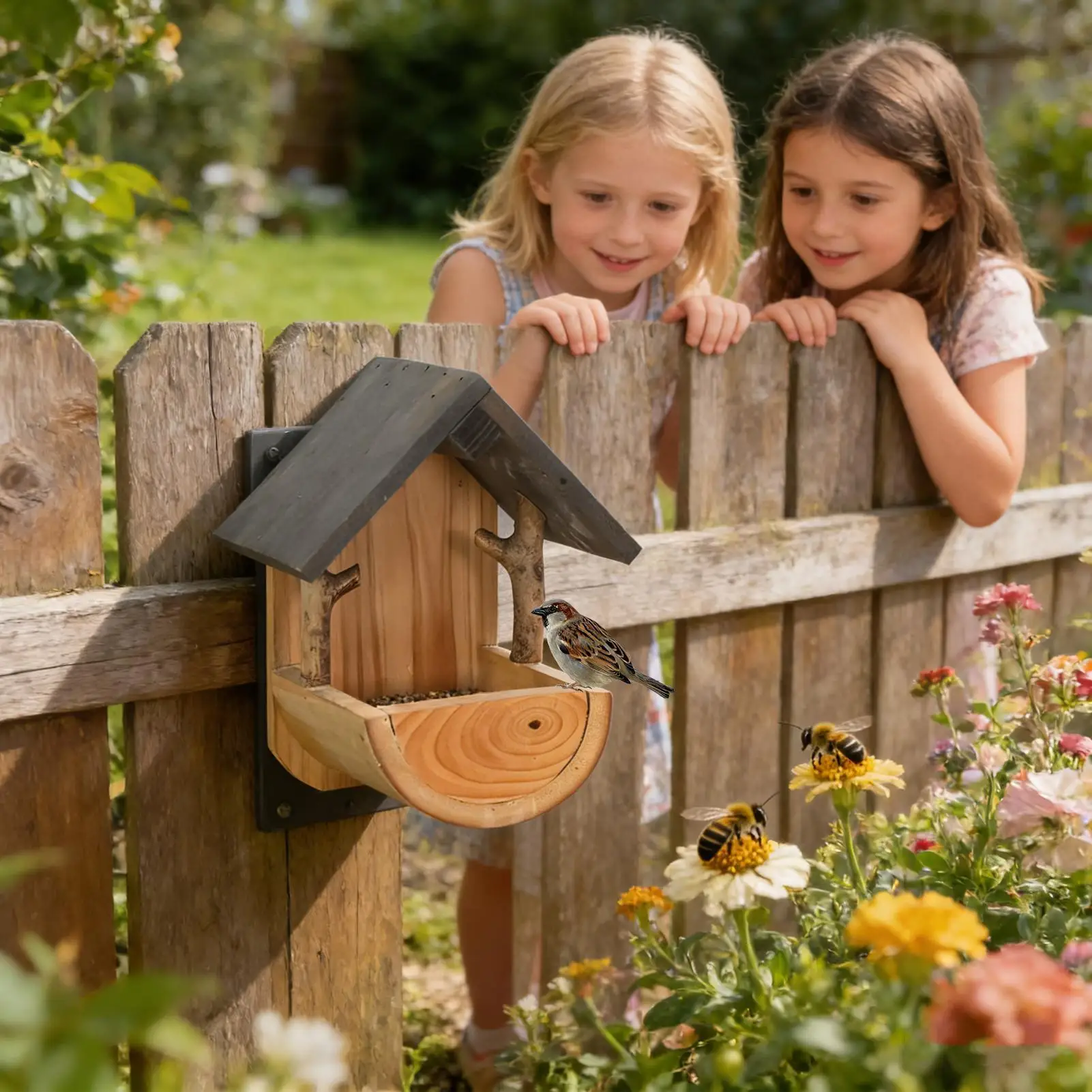 Wall Mount Wooden bird feeder  - Feeding 评论和价格