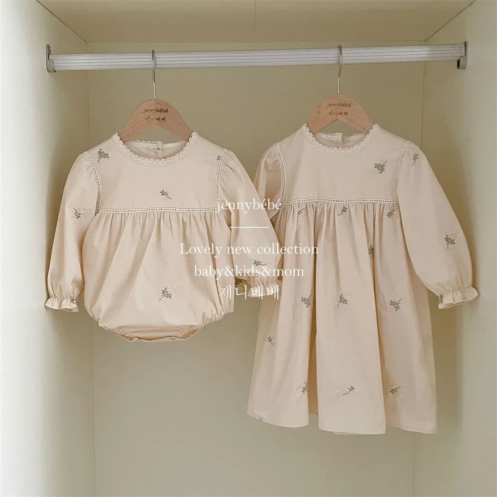 Baby Girls Embroidered Floral  - Newborn Baby Girl Romper Floral 评论和价格