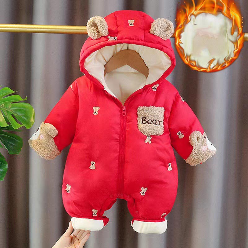 Winter Newborn Baby Romper Thi - Cotton Baby Onesies Zipper 评论和价格