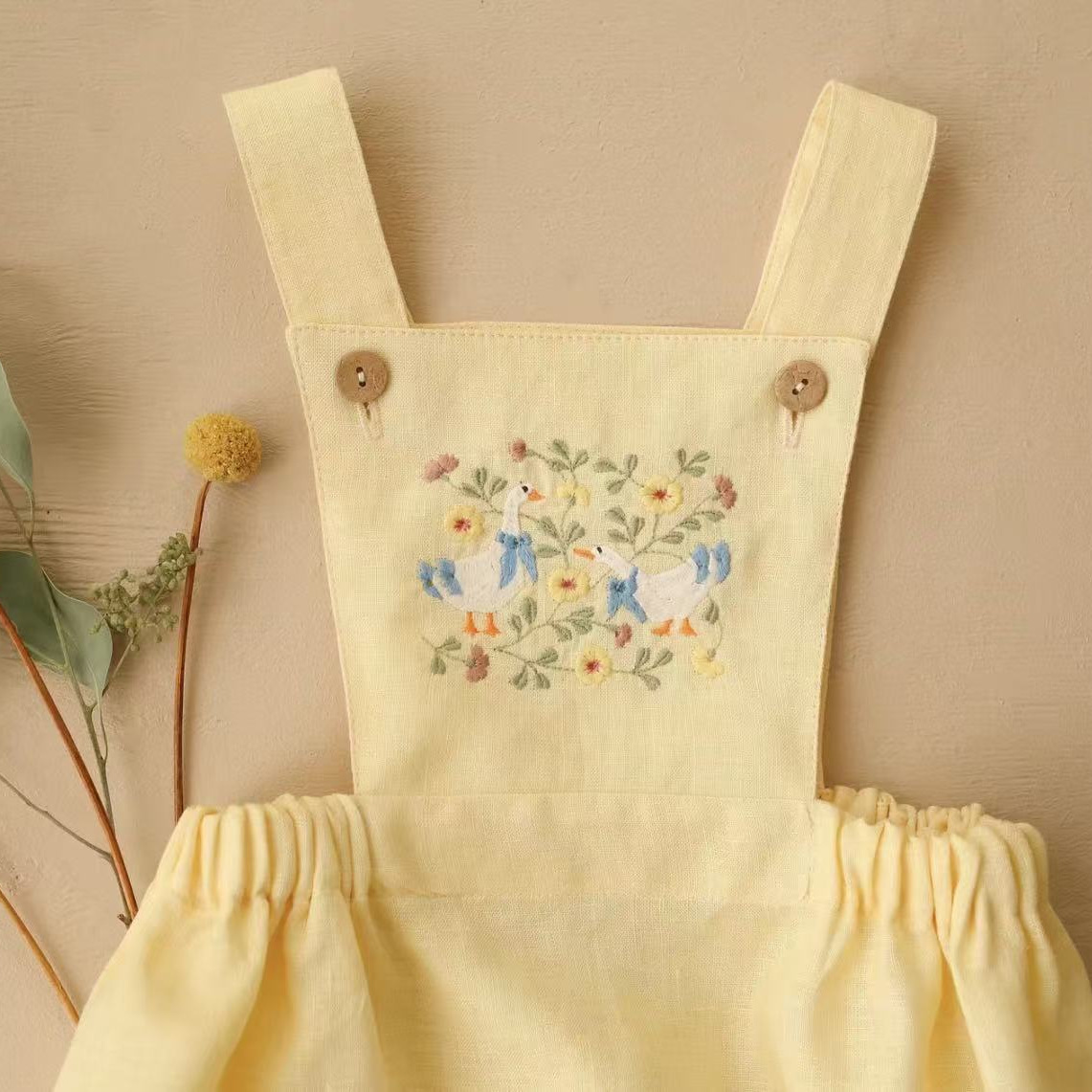 Countryside Style 2026 Summer  - Baby Summer Linen Sleeveless Jumpsuit 评论和价格