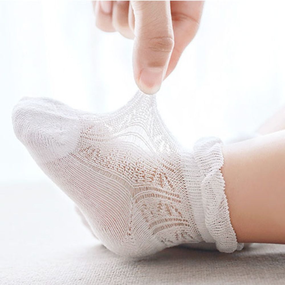 4Pairs Sweet Cotton Baby Ruffl - Unisex Baby Socks Non Slip 评论和价格