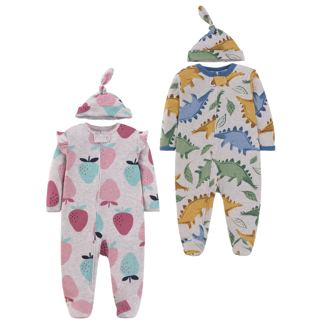 Newborn Baby Pure Cotton Rompe - Cotton Baby Onesies Zipper 评论和价格