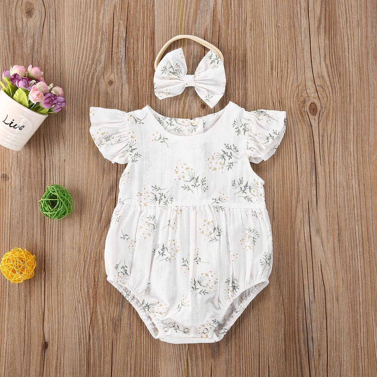 Newborn Infant Baby Girls Romp - Newborn Baby Girl Romper Floral 评论和价格