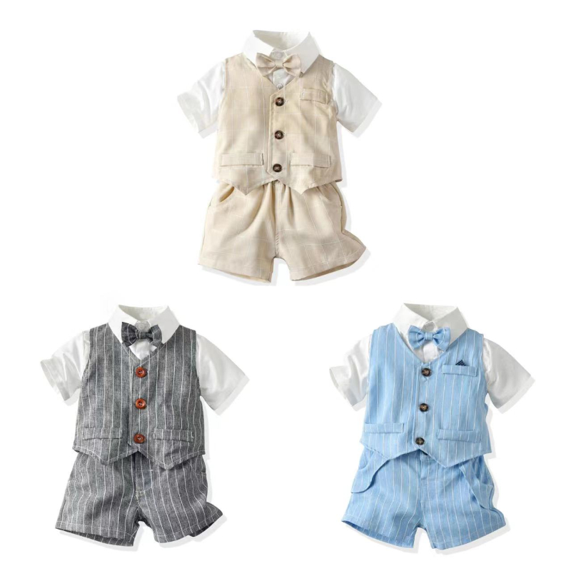 Infant British Gentleman Outfi - Baby Boy Suit Set Baptism 评论和价格