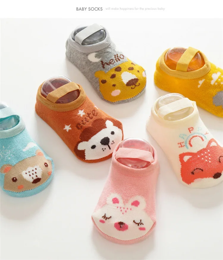 0-3Years Newborn Baby Girls Bo - Unisex Baby Socks Non Slip 评论和价格