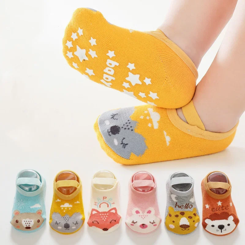 0-3Years Newborn Baby Girls Bo - Unisex Baby Socks Non Slip 评论和价格