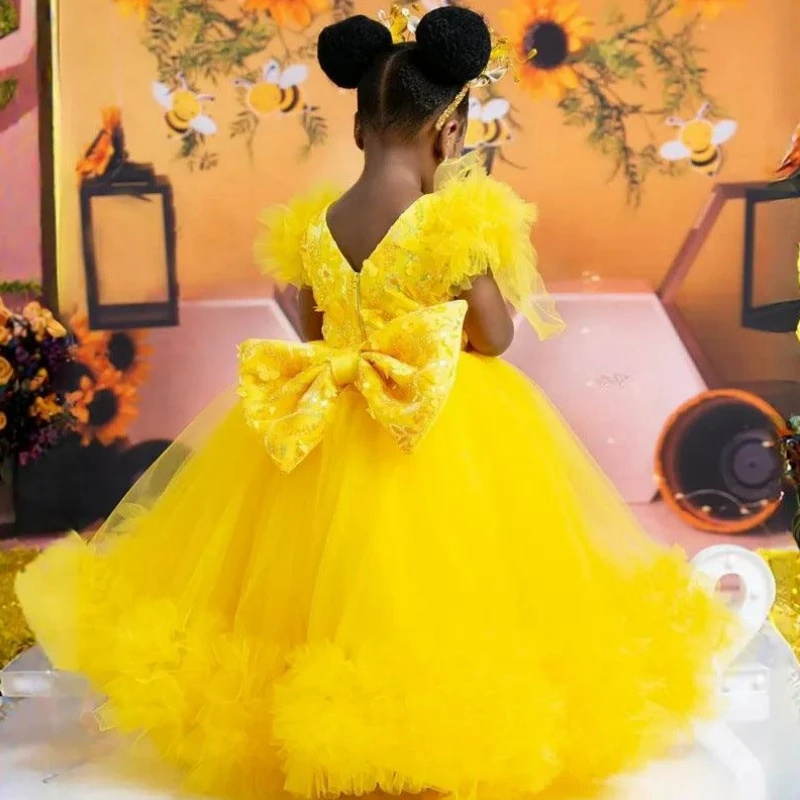 Customized Pink Flower Girl Dr - Toddler Girl Tulle Party Dress 评论和价格