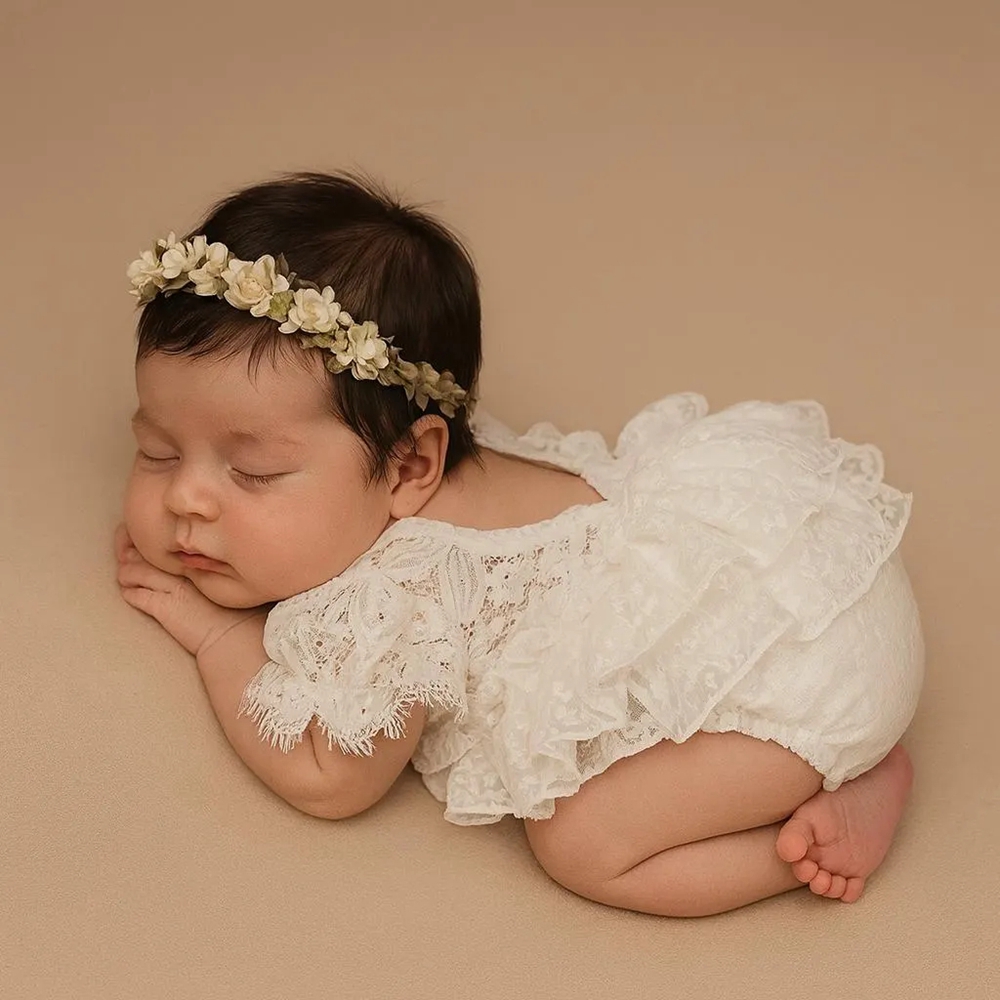 Newborn Photography Outfit Gir - Newborn Baby Girl Romper Floral 评论和价格