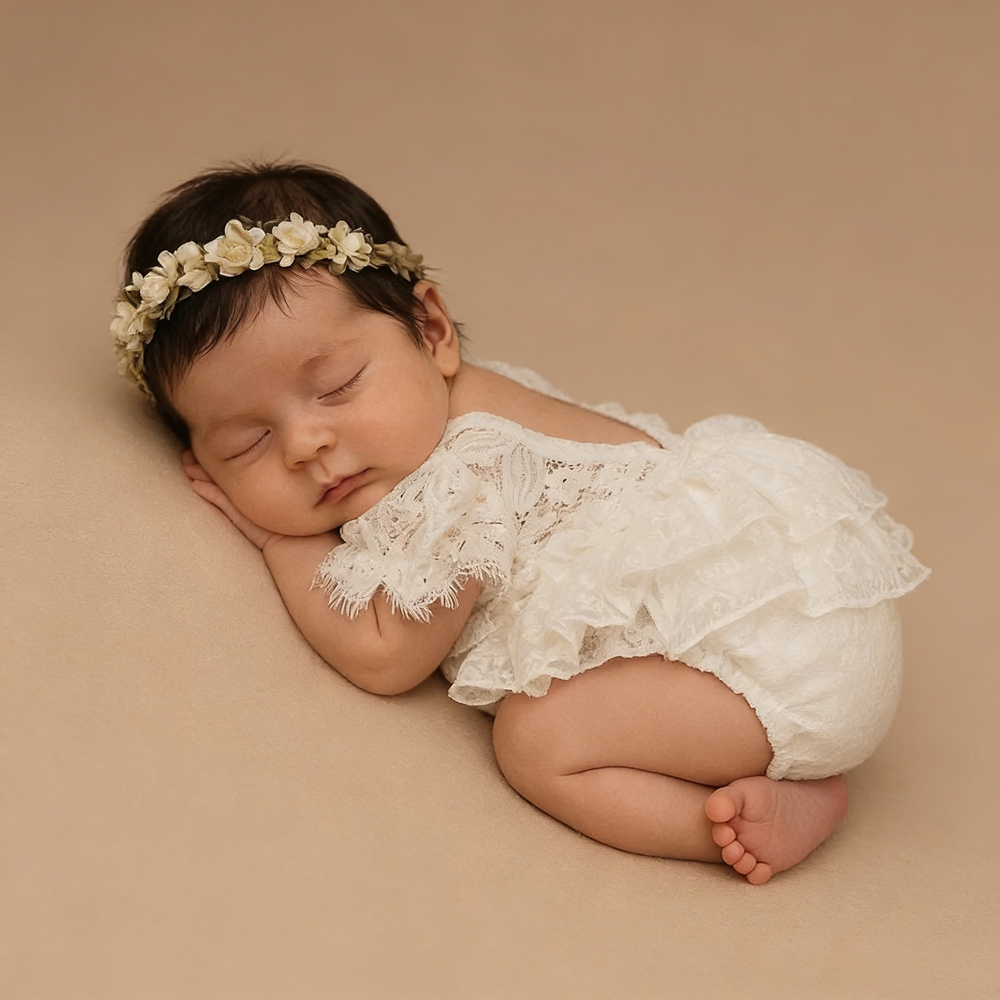 Newborn Photography Outfit Gir - Newborn Baby Girl Romper Floral 评论和价格