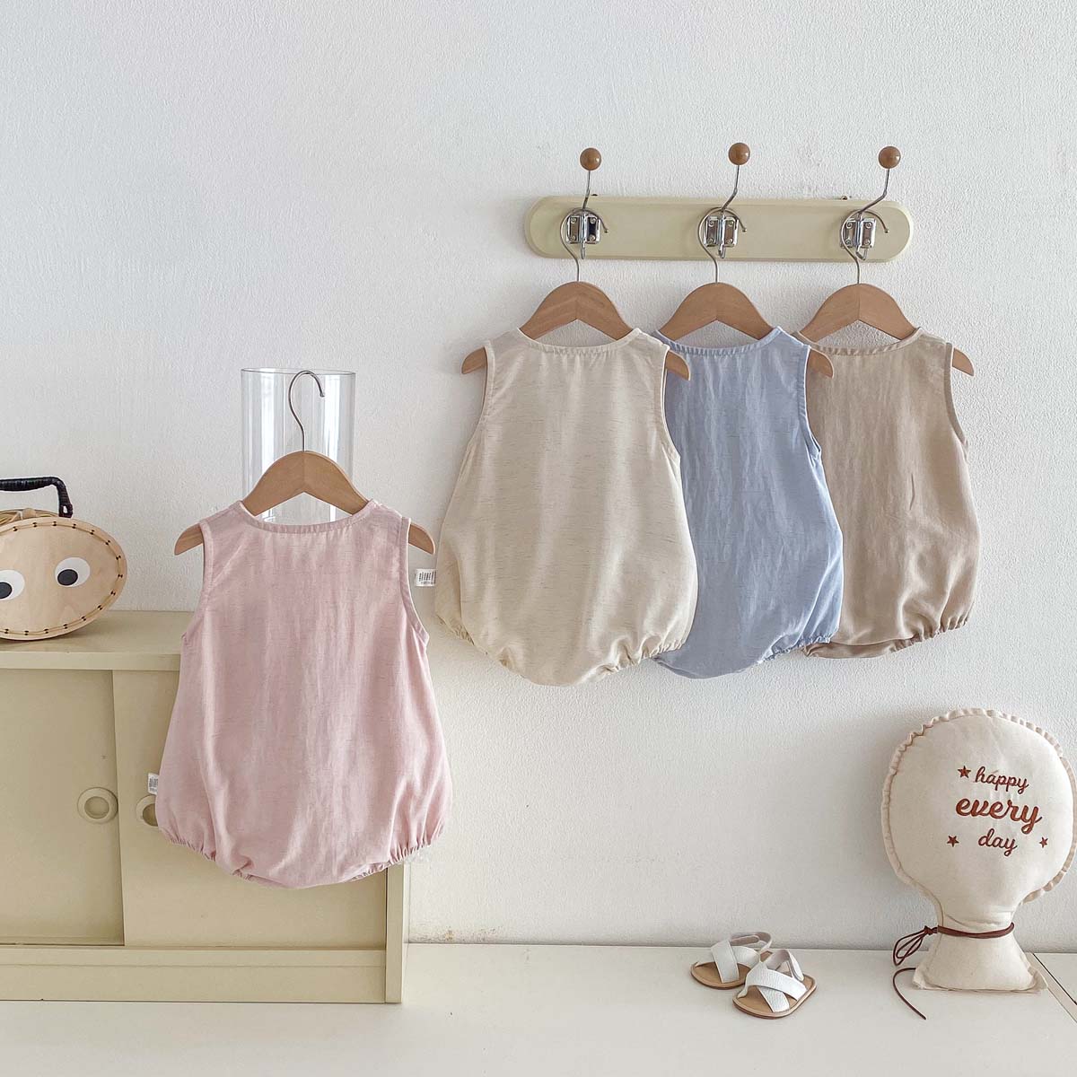 Baby Summer Bear Thin Sleevele - Baby Summer Linen Sleeveless Jumpsuit 评论和价格
