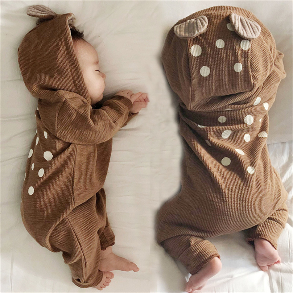 Spring Autumn Unisex Baby Cute - Cotton Baby Onesies Zipper 评论和价格