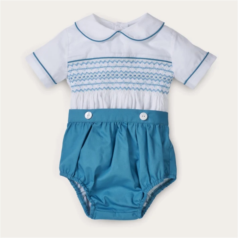 0-6Y Summer Baby Boy Hand Smoc - Baby Boy Suit Set Baptism 评论和价格