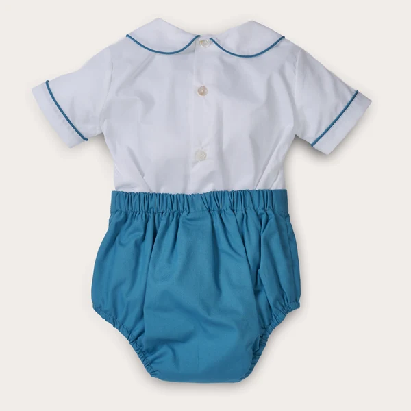 0-6Y Summer Baby Boy Hand Smoc - Baby Boy Suit Set Baptism 评论和价格