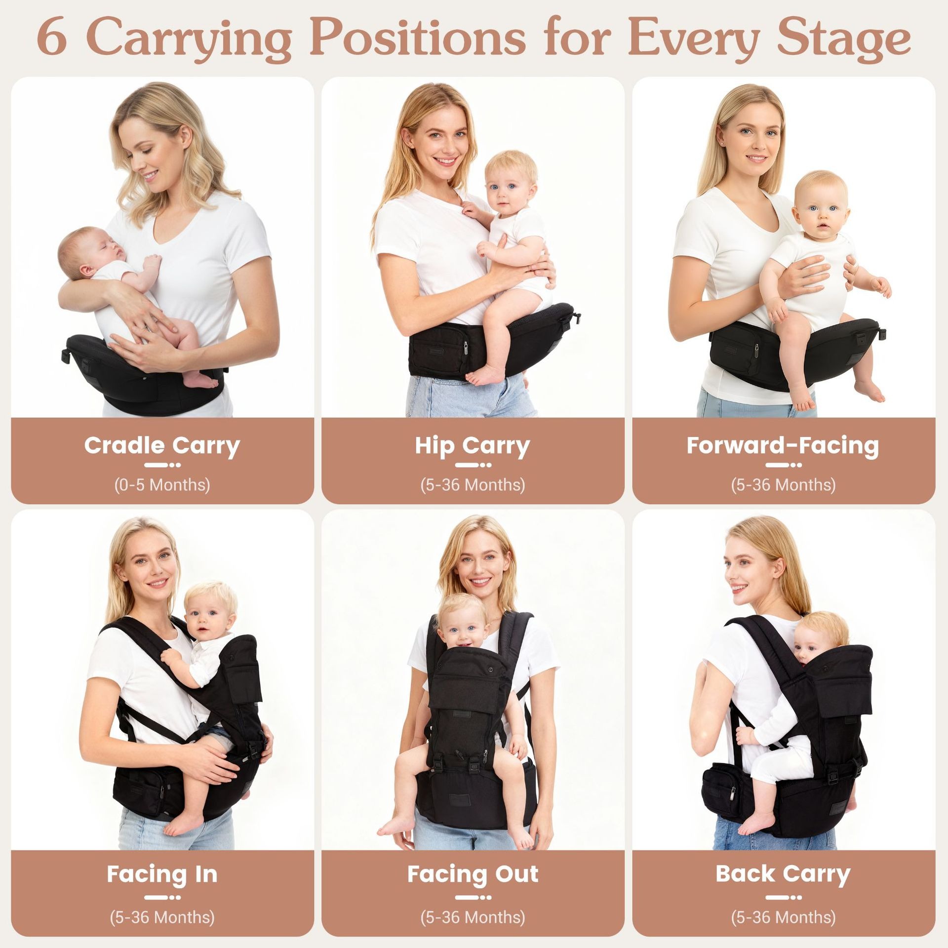 Baby Carrier with Hip Seat, Er - Ergonomic Baby Carrier Newborn To Toddler 评论和价格