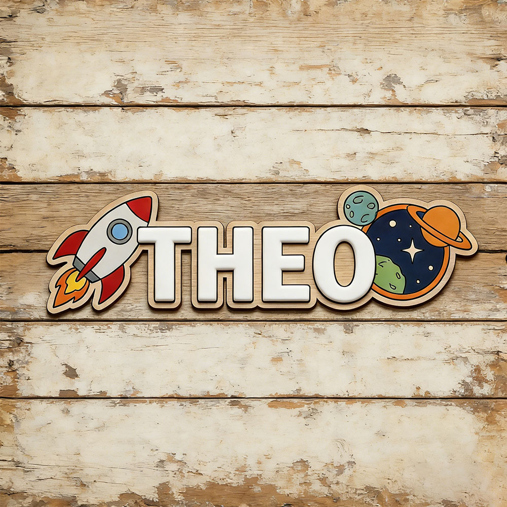 Personalized Space Rocket Name - Nursery 评论和价格