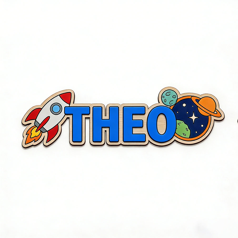 Personalized Space Rocket Name - Nursery 评论和价格