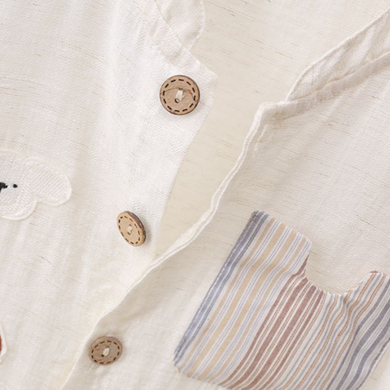 2026 Summer Cartoon Bear Print - Baby Summer Linen Sleeveless Jumpsuit 评论和价格