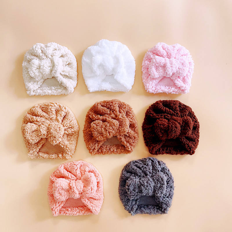 Cute Newborn Baby Knot Turban  - Infant Beanie Hat With Ears 评论和价格