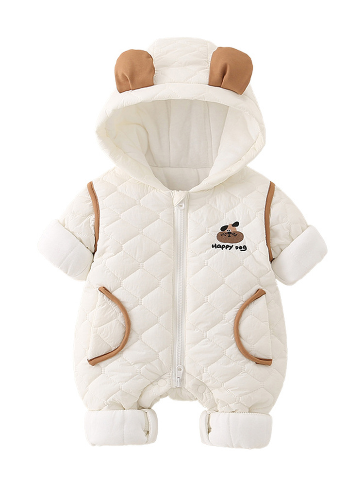 Warm Cotton Baby Outfit with H - Cotton Baby Onesies Zipper 评论和价格