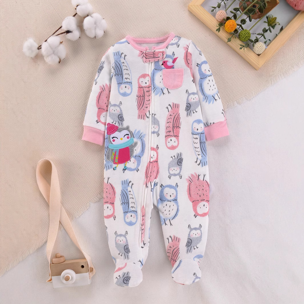 Newborn Baby Pure Cotton Rompe - Cotton Baby Onesies Zipper 评论和价格