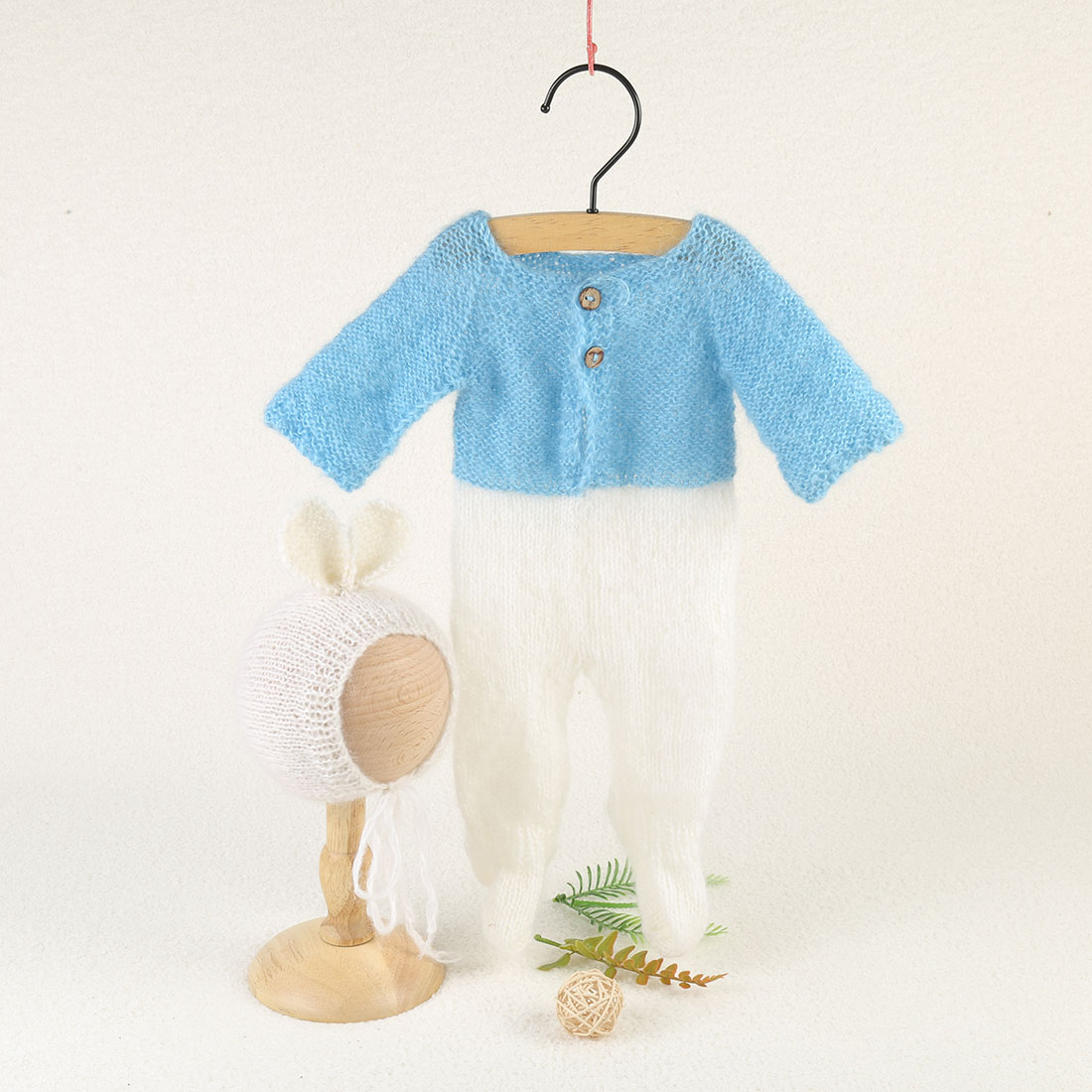 Vintage Knit Fluffy Teddy Bear - Infant Photography Props Outfit 评论和价格