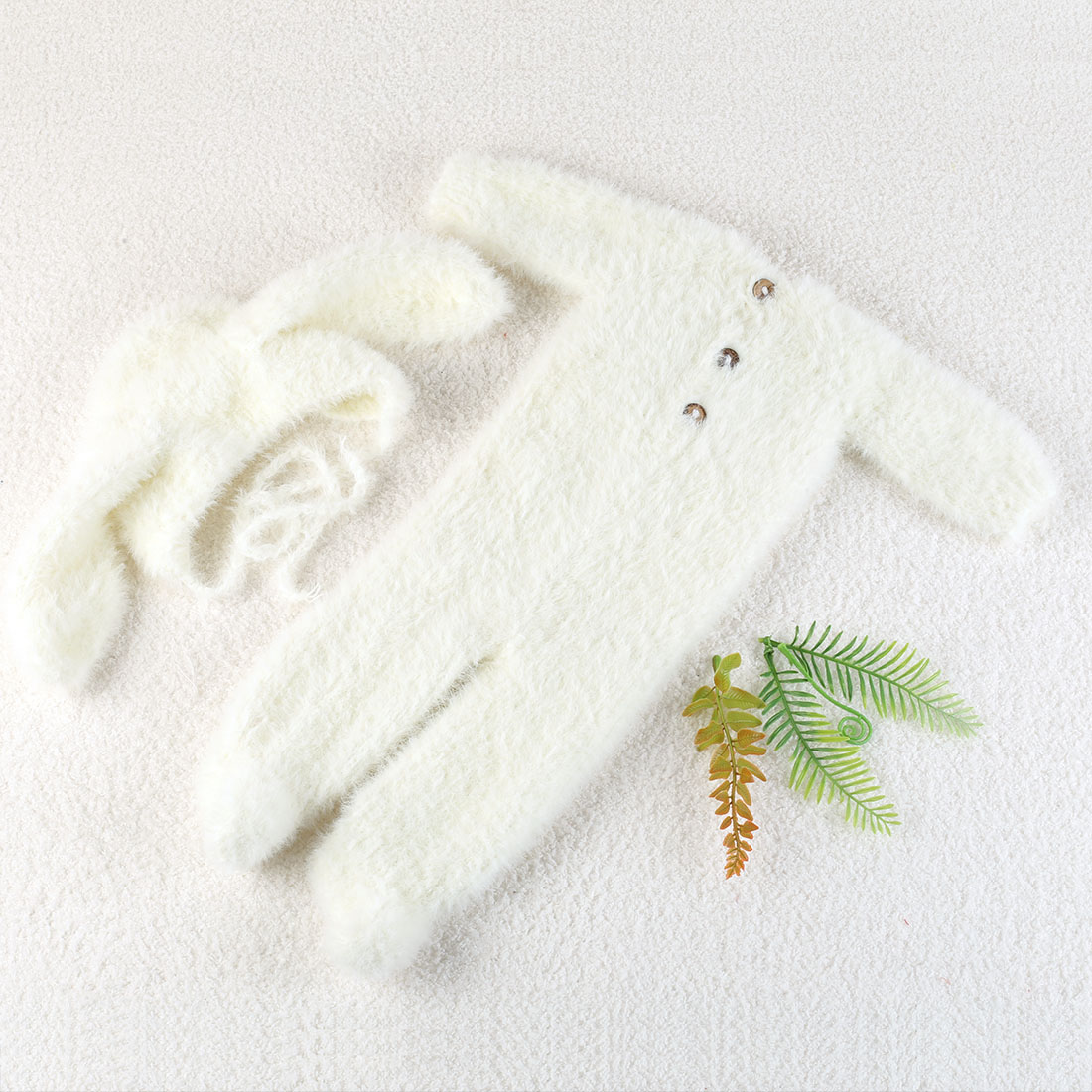 Vintage Knit Fluffy Teddy Bear - Infant Photography Props Outfit 评论和价格