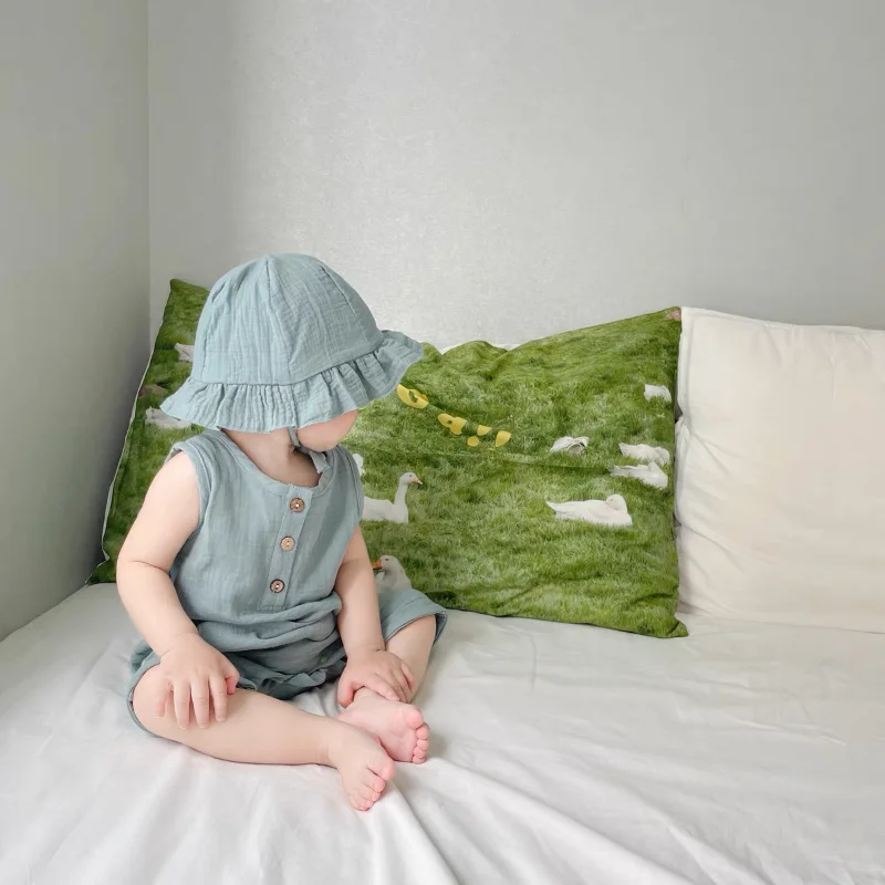 2Pcs/Set Baby Summer Clothing  - Baby Summer Linen Sleeveless Jumpsuit 评论和价格