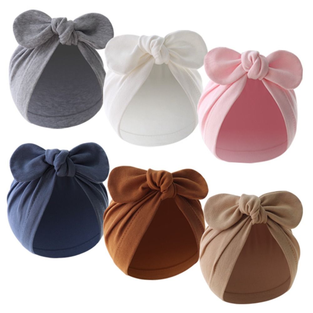 Cute Flower Knot Baby Hat Soli - Infant Beanie Hat With Ears 评论和价格