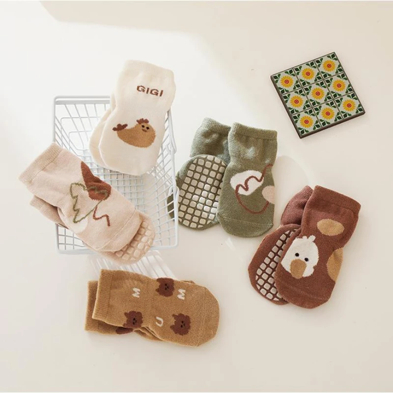 New Autumn Winter Kawaii Baby  - Unisex Baby Socks Non Slip 评论和价格