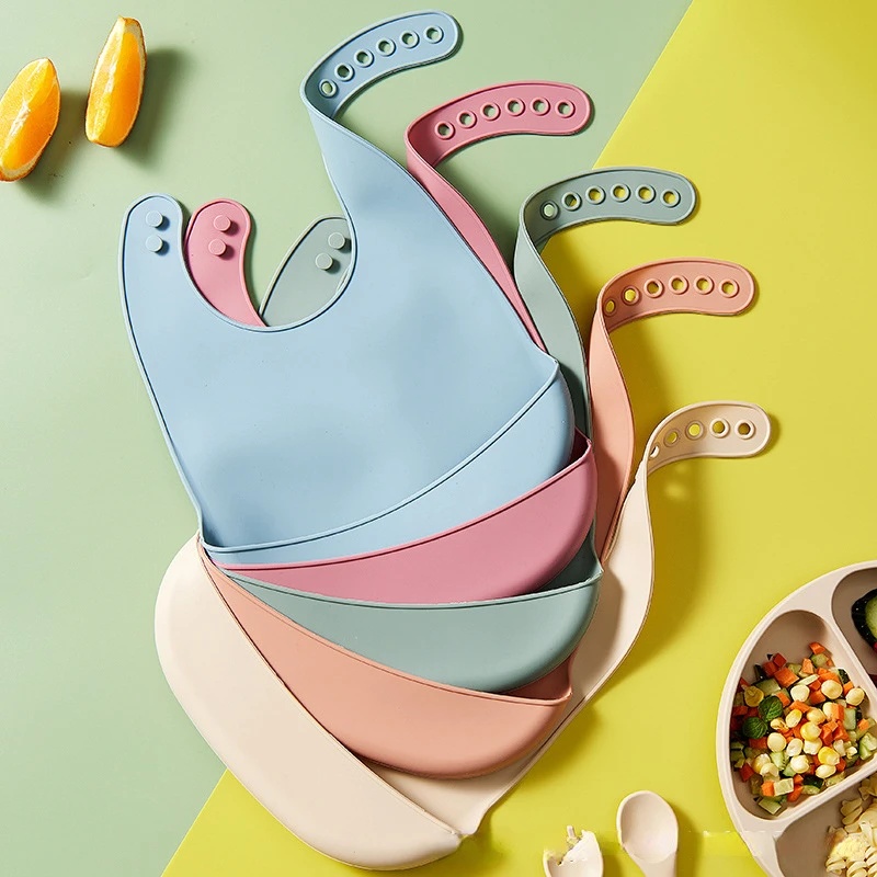 1-5pcs Baby Silicone Bibs Wate - Waterproof Baby Bibs Silicone 评论和价格