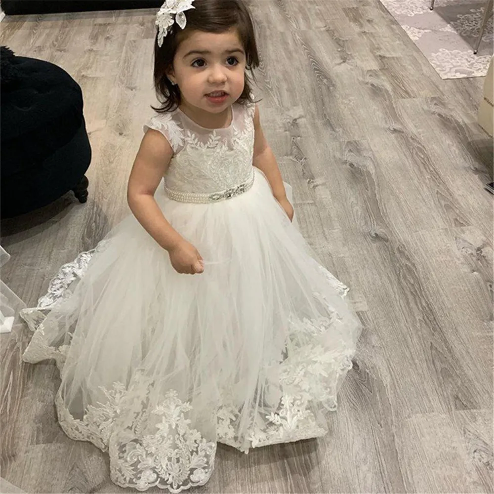 Flower Girl Dresses Lace First - Toddler Girl Tulle Party Dress 评论和价格