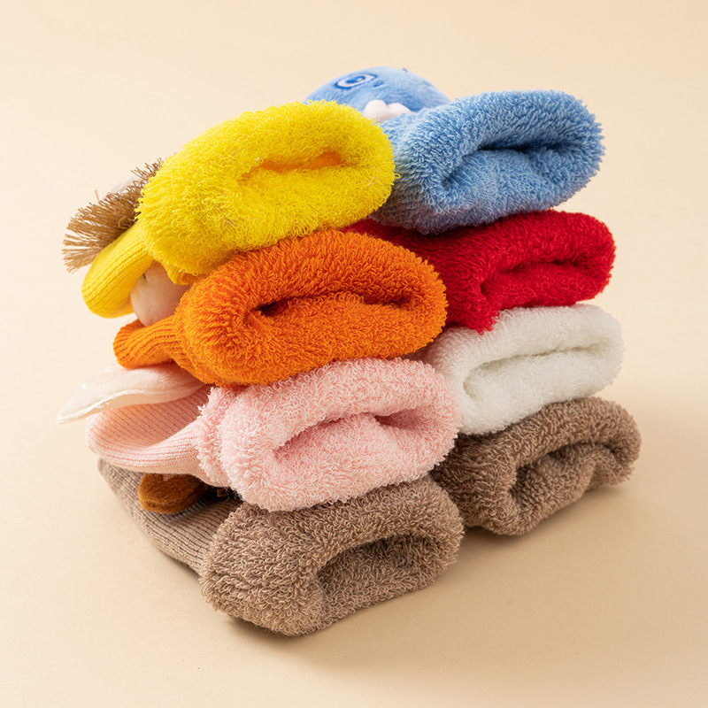 1/3/5Pairs Thick Loop Terry Ba - Unisex Baby Socks Non Slip 评论和价格