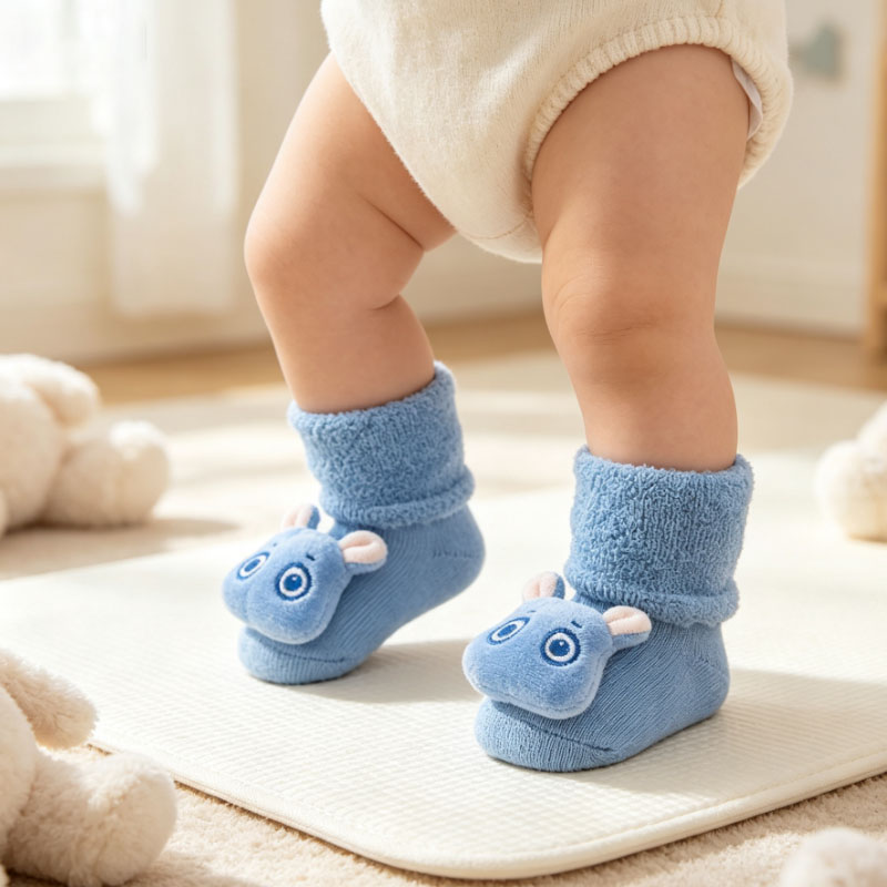 1/3/5Pairs Thick Loop Terry Ba - Unisex Baby Socks Non Slip 评论和价格