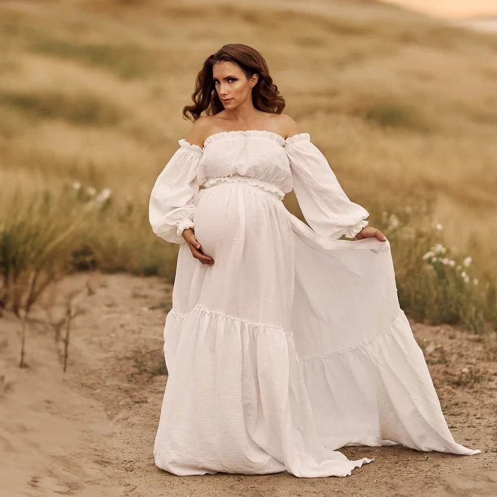 Sexy Off Shoulder Retro Matern - Maternity Wear 评论和价格