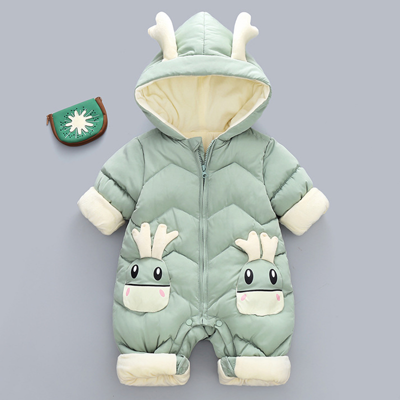 1-3Y Infant Thick Velvet Rompe - Cotton Baby Onesies Zipper 评论和价格