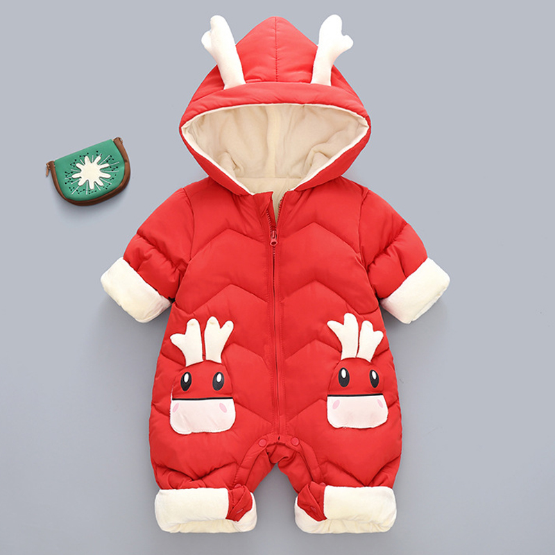 1-3Y Infant Thick Velvet Rompe - Cotton Baby Onesies Zipper 评论和价格
