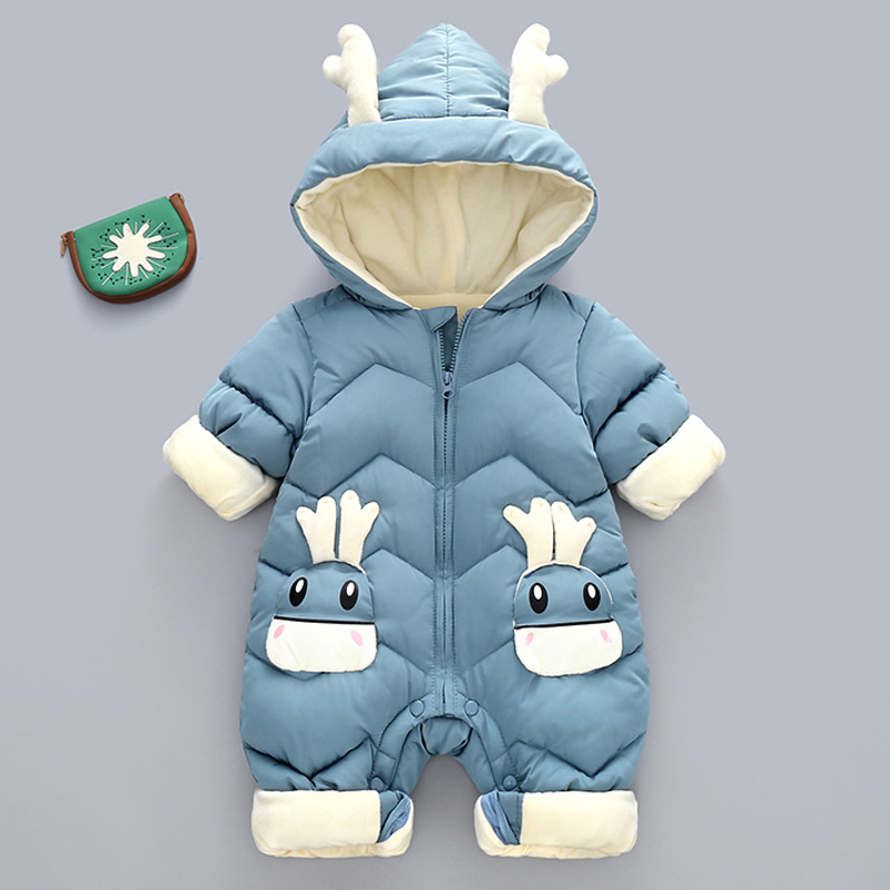 1-3Y Infant Thick Velvet Rompe - Cotton Baby Onesies Zipper 评论和价格