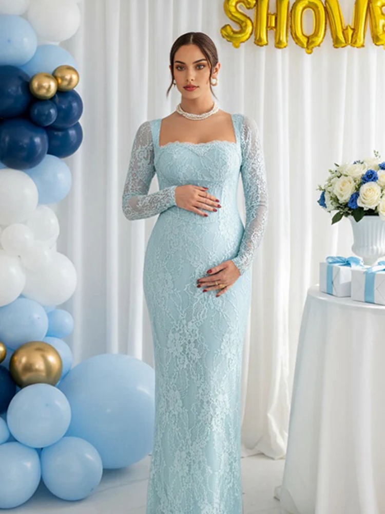 Lace Maternity Photoshoot Dres - Maternity Wear 评论和价格