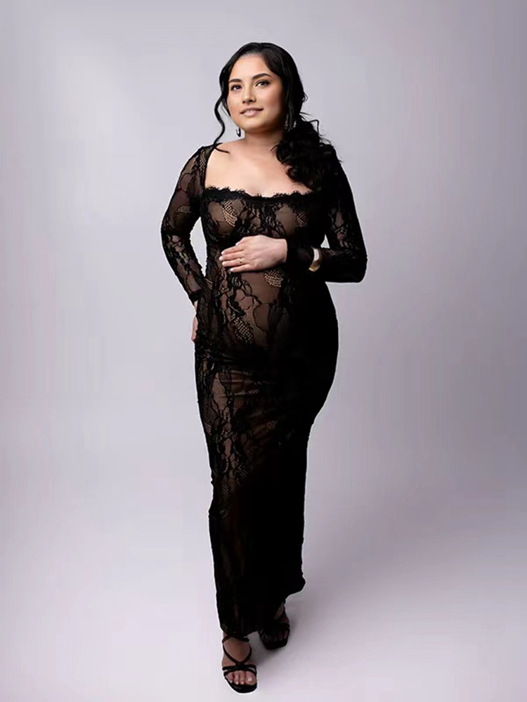 Lace Maternity Photoshoot Dres - Maternity Wear 评论和价格