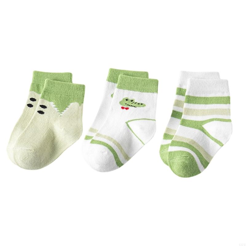  3 Pairs Baby Cotton Socks Non - Unisex Baby Socks Non Slip 评论和价格